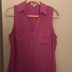 Express Portofino Sleeveless Fuschia Blouse